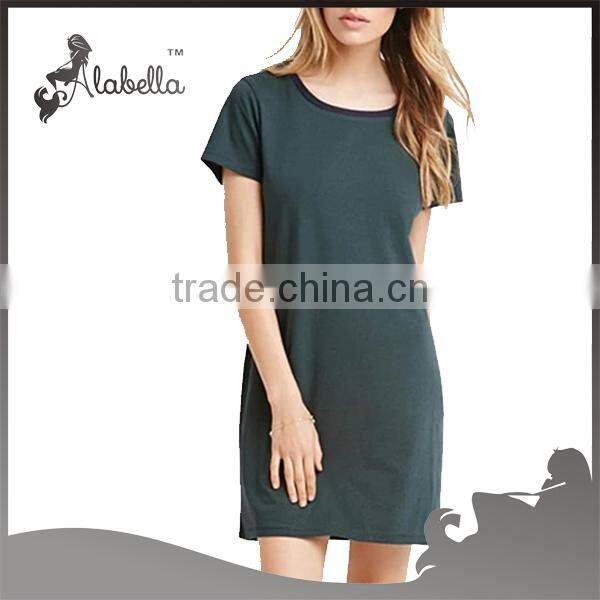 100% Cotton dress tshirt dress xxl size women casual dress