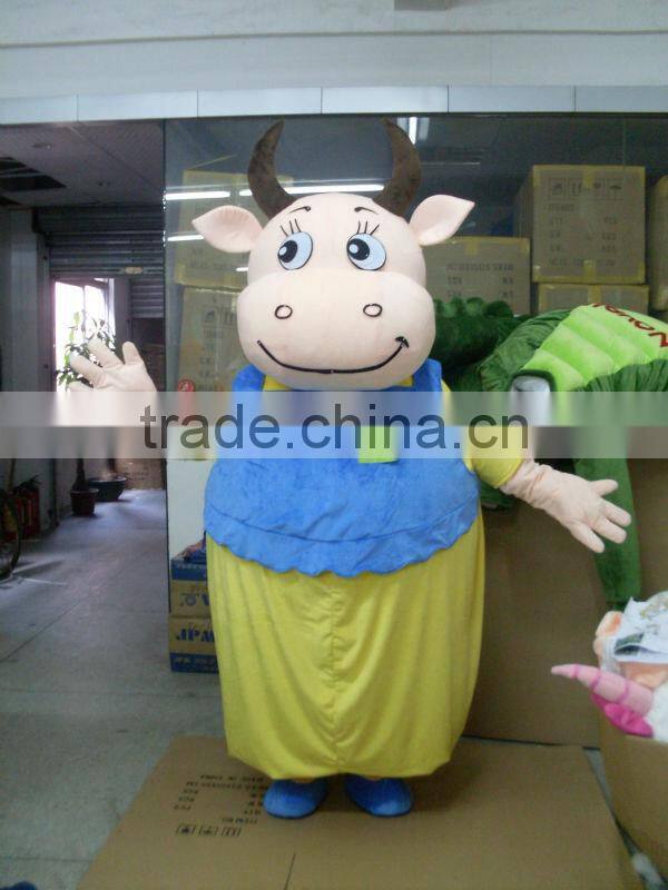 Malan Cow Green Shirt Mascot Costume