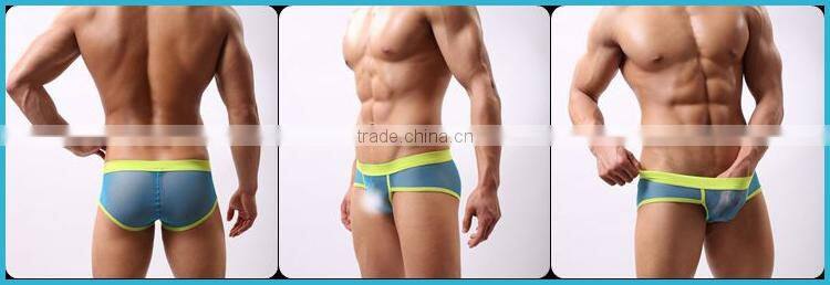 Without Logo Hot Sexi Photo Image Of Transparent Mesh Men Underwear Briefs Custom SC16