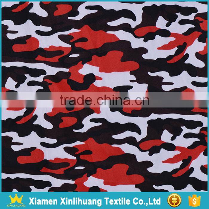 New Style 100 Polyester Red Camo Printed Gabardine Fabric for Outdoor Work Clothing