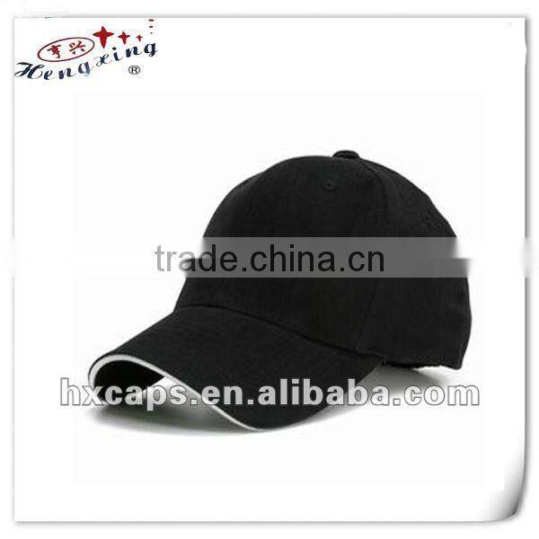 100% cotton custom snapback black baseball cap