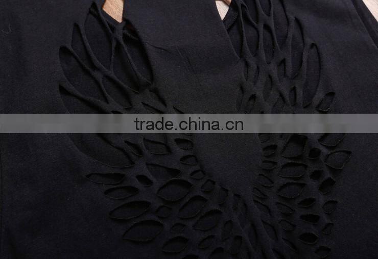 Wholesale Cheap Round Collar Black color cotton vest for men