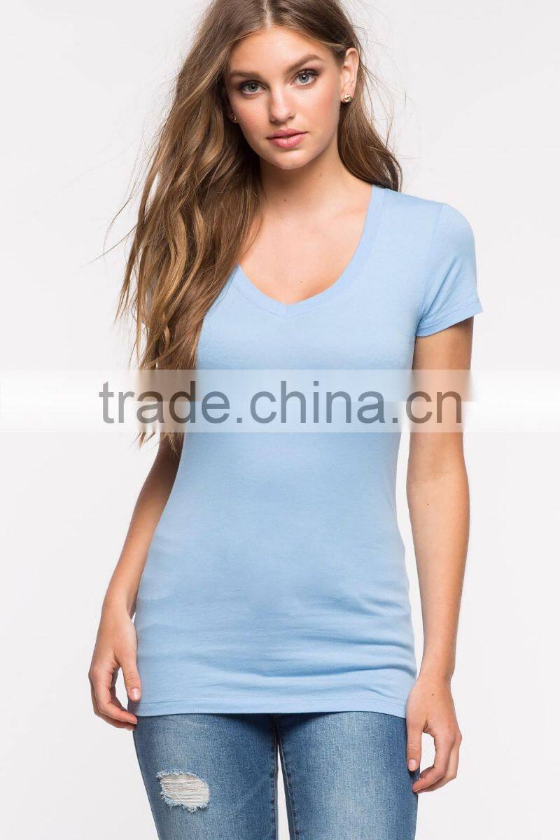 Custom slim fit short sleeve t shirt design women black t-shirt wholesale