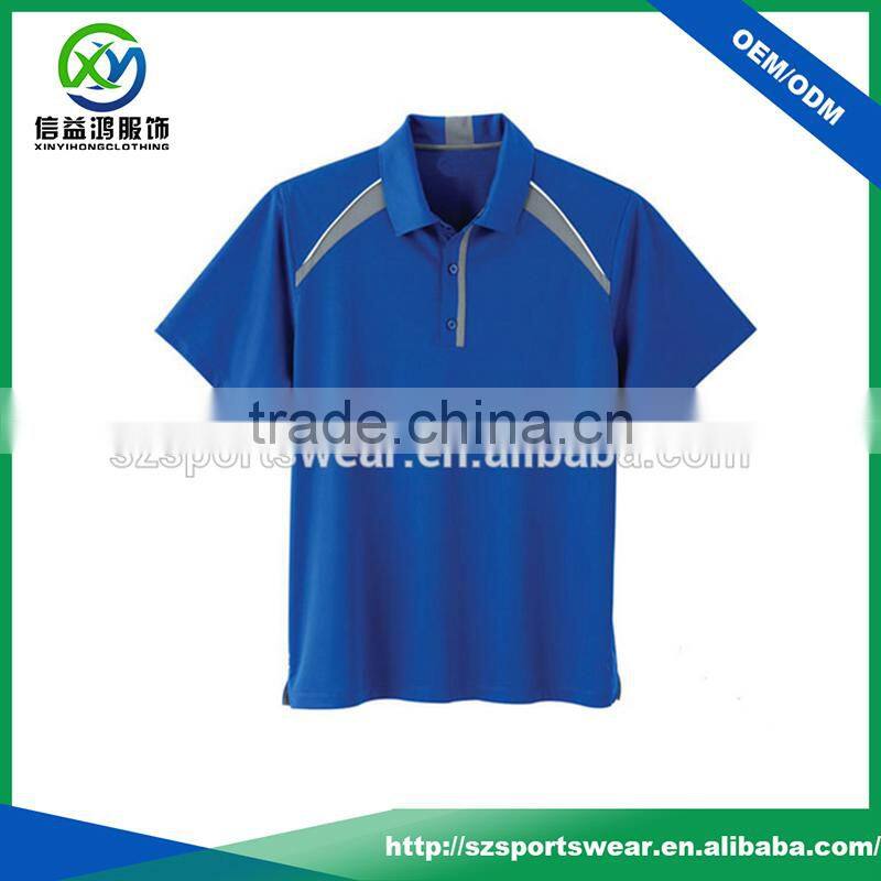 Blue And Gray Color Combination Dry Fit Breathable Polo Shirt Men