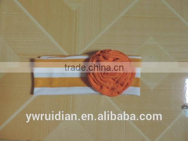 wholesale summer baby girls elastic headband bright color stripe flowers' hair accessories high quality kids hair wearing