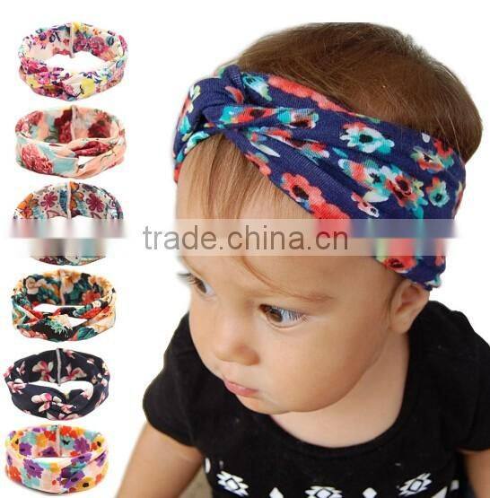 printed fabric kids headband, cross fabric headband for kids