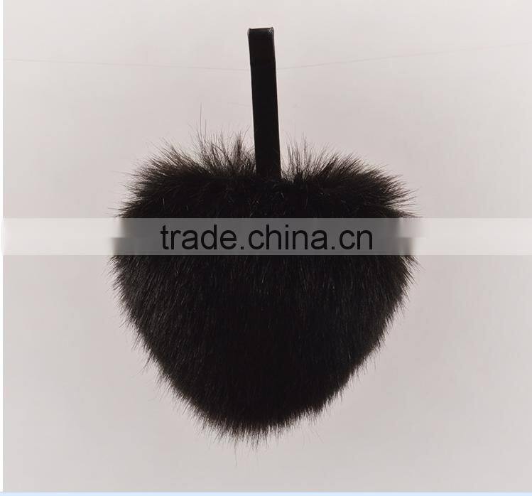 faux rabbit fur peach heart super Meng cell phone bag pendant key ring keychain special