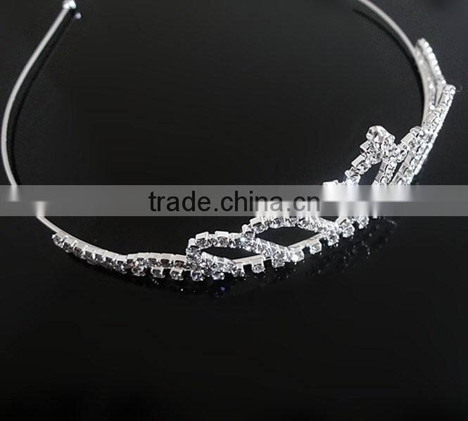 Pretty Tiara Wedding Bridal Crown Clear Rhinestones Crystal Headband