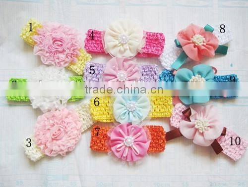 cheap knit baby headband with flower