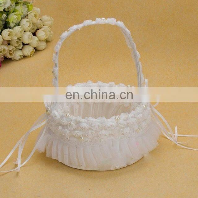 Sweet rose wedding white guest book set book/pen /ring pillow/flower basket set cheap wholesale gift decoration