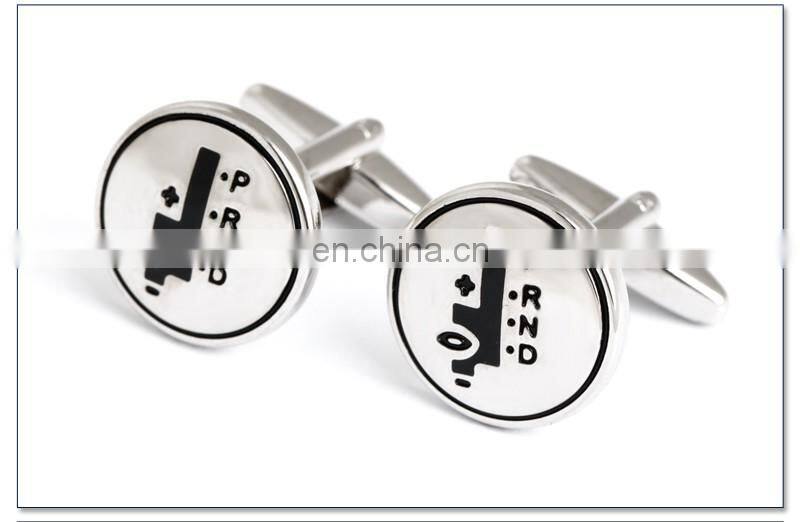 Popular Silver Automatic Car Gears Men Cufflinks