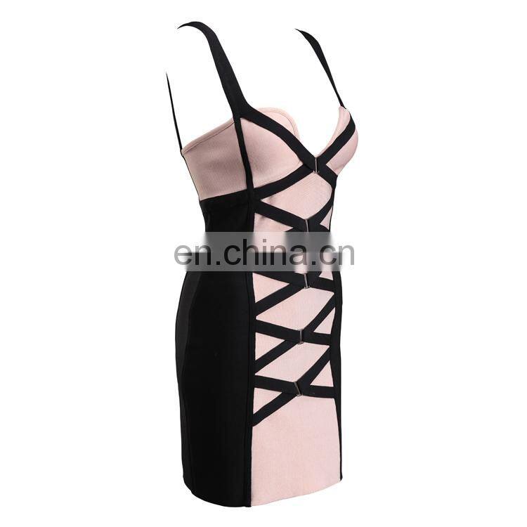 2014 sexy fitting bandage dress spaghetti strap celebrity kim kardashian dress