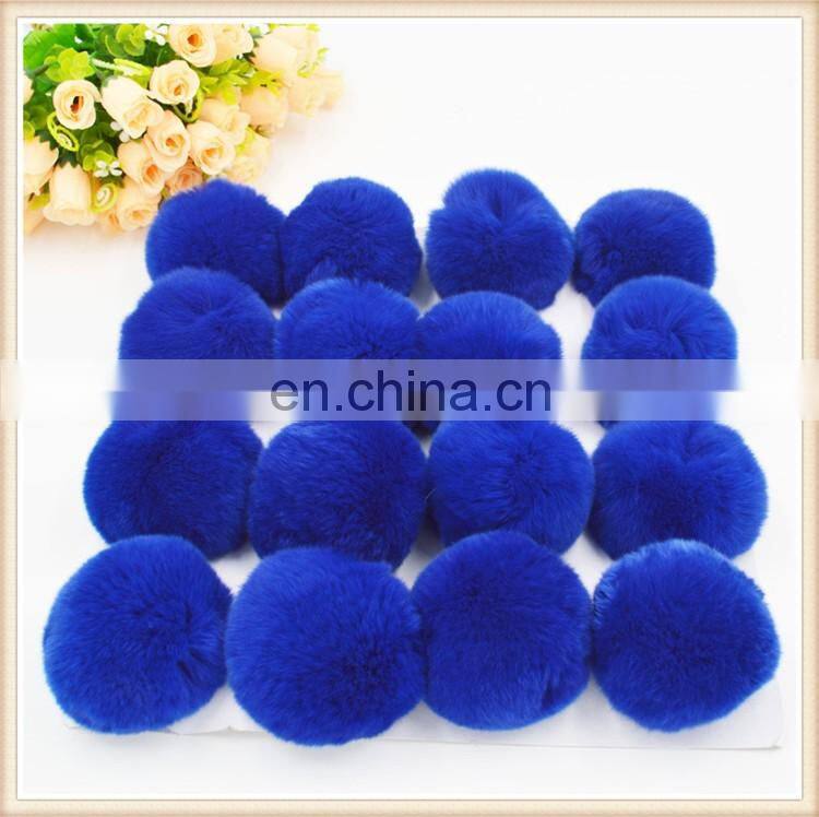 Hot selling in europe genuine rabbit real fur pom pom