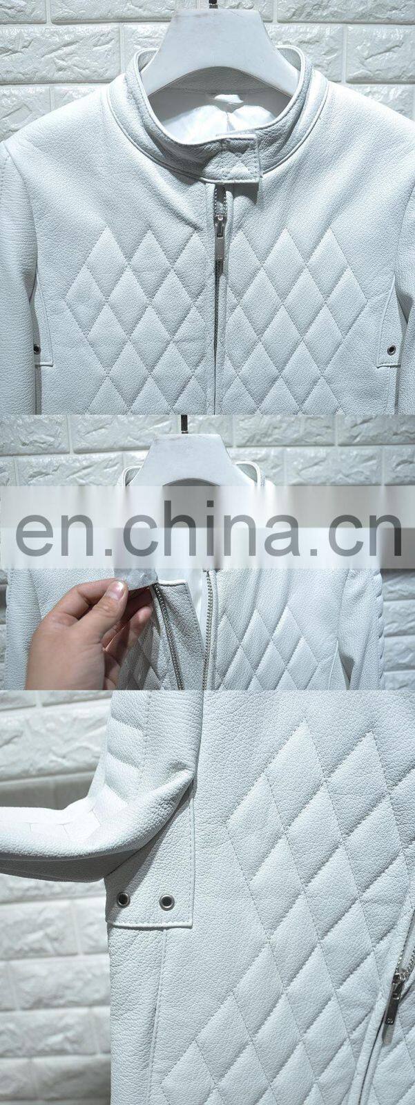 Wholesale Fashion Clothes Cheap Floral Real Leather Jacket Girl