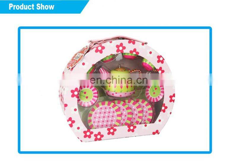 Wholesale girl play game toys stainless steel tea set toy