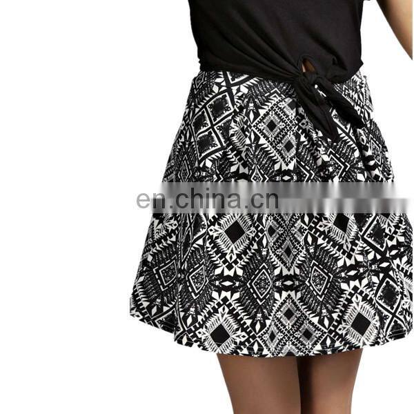 Latest fashion trend printed short skirt for woman