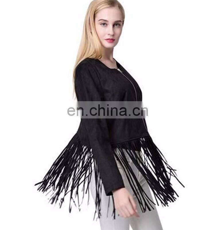 O Neck Tassel hem Zipper kettle life price Jacket for women
