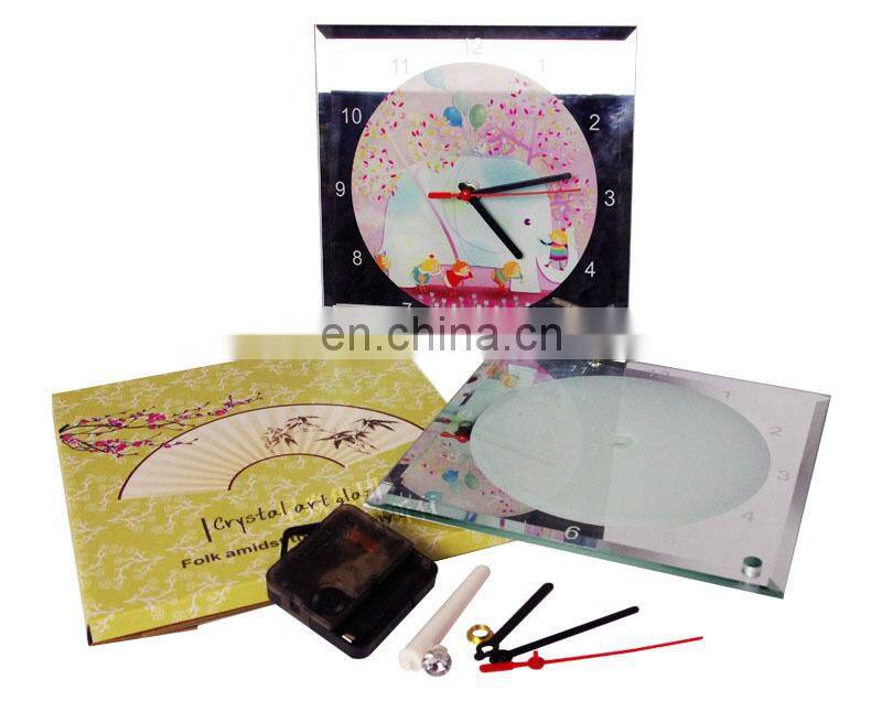 Glass Frame Clock with Stand blank sublimation glass photo frame with clock