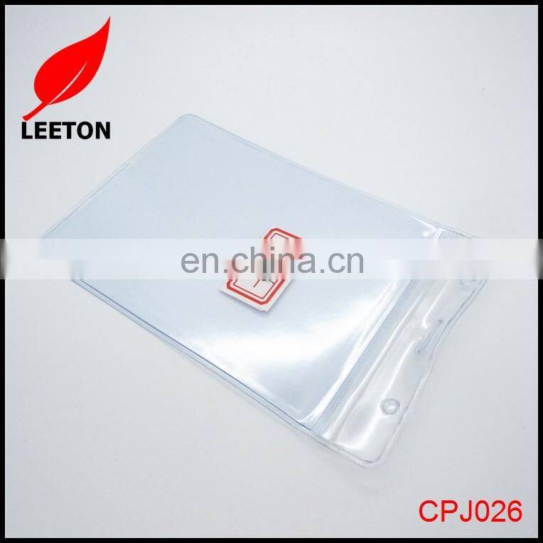 Good quality plastic PVC zip lock ID card badge holder
