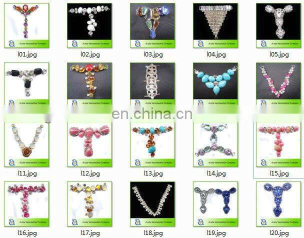 New design Y shape colorful rhinestone shoe decoration high heel shoe parts