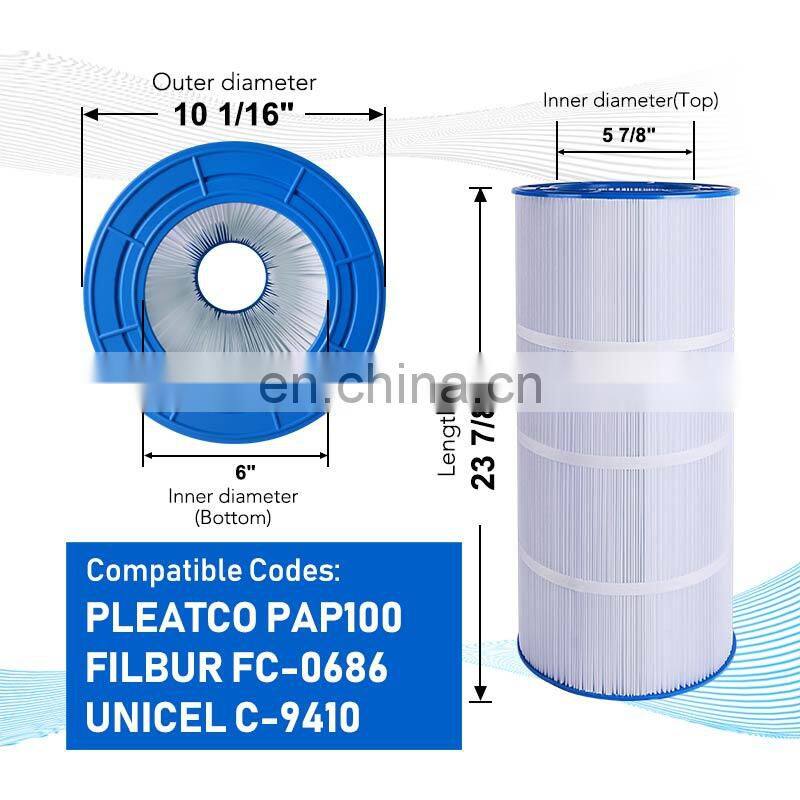Hot Tub PP Pleated swimming pool filter cartridge