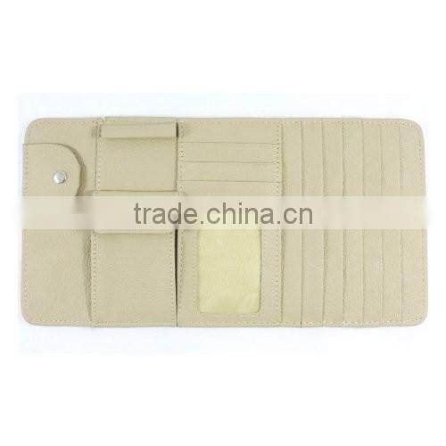 New Multi-function 7pcs Disks CD DVD Glasses Cards Sotre Case Holder Bag for Auto Vehicle Truck Sun Visor Organizer Beige