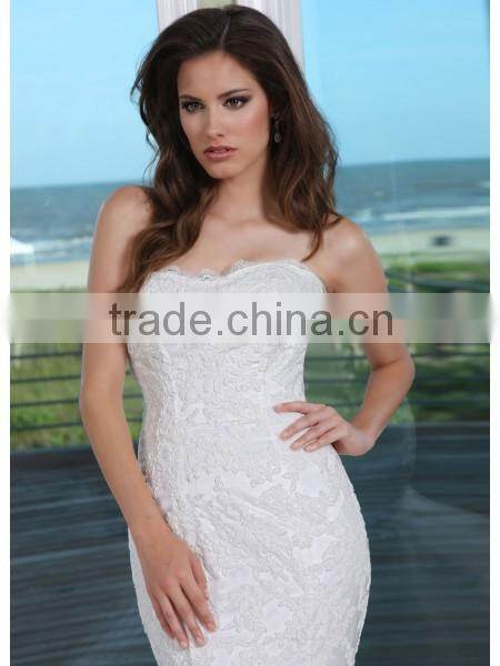 Strapless Sleeveless bottom tulle mermaid Wedding Dress