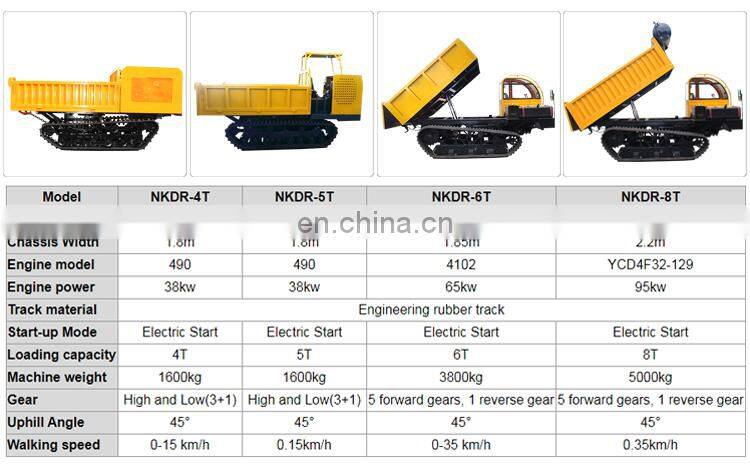 Hot selling garden mini dumper 4x4 rubber track micro dumper truck