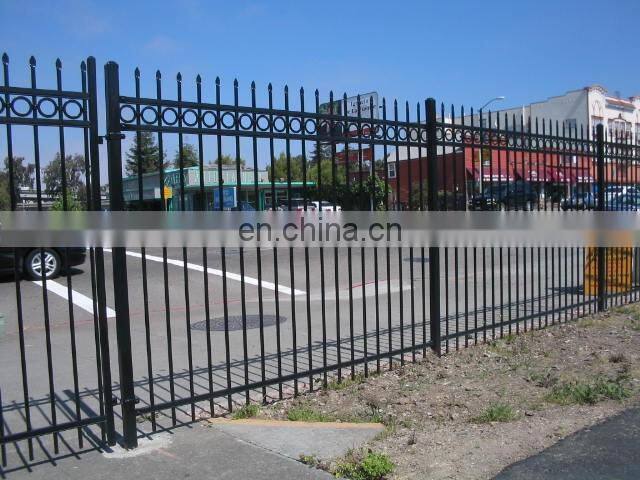 yard garden wrought iron steel fence,galvanized palisade fence,metal fence.