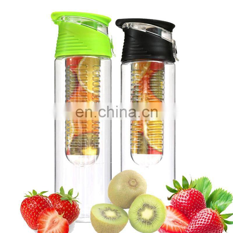 Factory Price BPA Free Tritan Juice Water Bottle With Fruit Infuser Bottle Drinking Shaker Bottles For Outdoor Fitnees