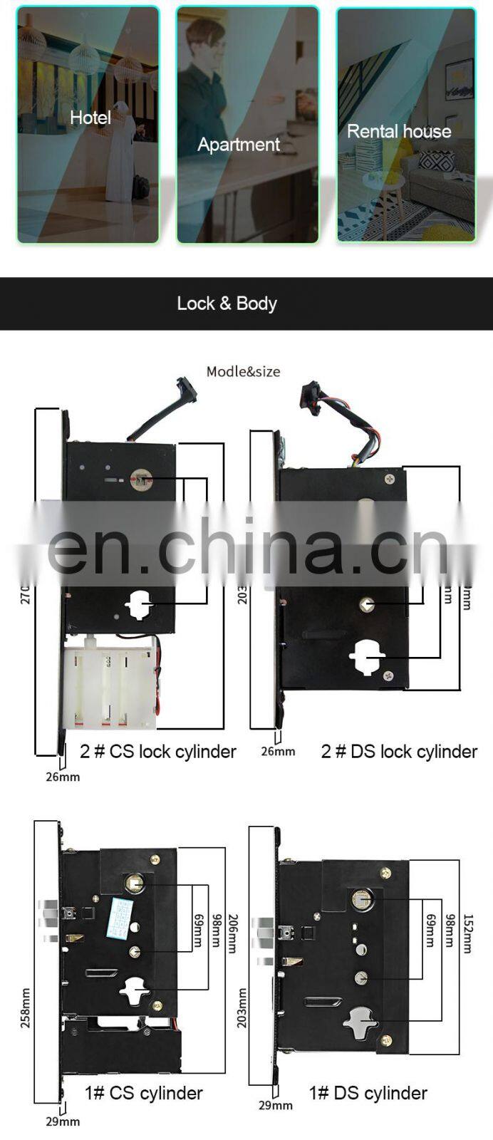Rfid Hotel Electronic Locks Sus 304 Material Durable Card Digital Door Lock