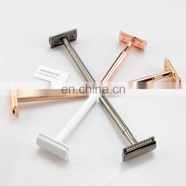 simple mens straight metal stainless steel double edge shaving safety razor