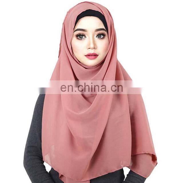 Wholesale Plain Women Scarf Georgette Kuwaiti Chiffon Hijab
