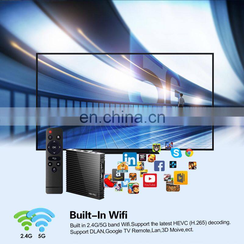 OEM 4k tvbox 4G 32G android 9 tv box with 5G dual band WIFI media player V88PRO