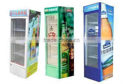 sticker printed beverage showcase, supermarket equipment
