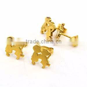 small gold earrings couple kiss daily wear earrings