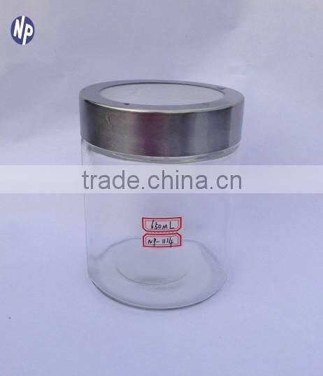 650ml food grade clear glass jars with cap