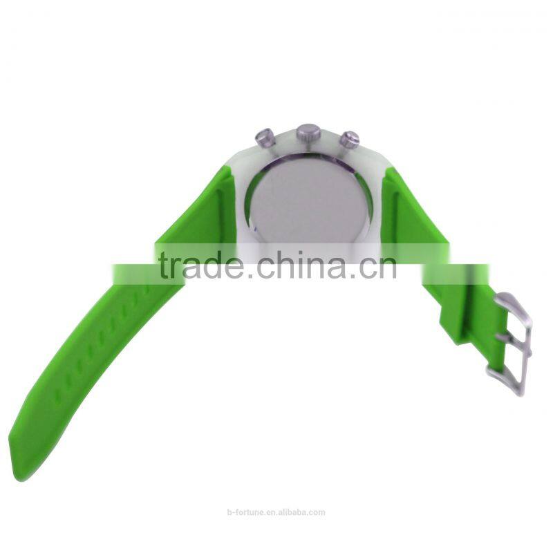 FT1318_GN 3 eyes PC Translucent Case Silicone Strap japan movt quartz prices image watches