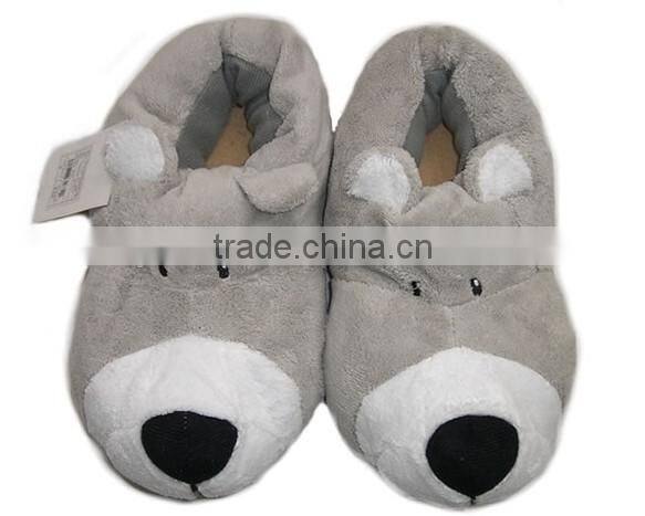 cute design plush dog shoes/plush slipper/plush animal shoes