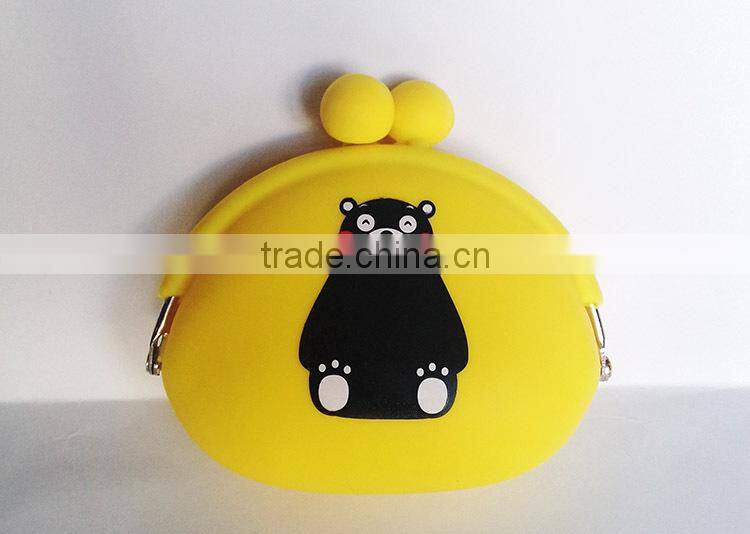 2015 Custom Silicone rubber colorful metal coin wallet/change wallets