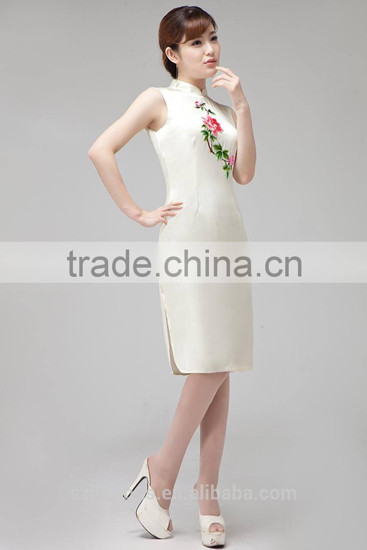 Hot new fashion embroidered dress handmade embroidery made in china