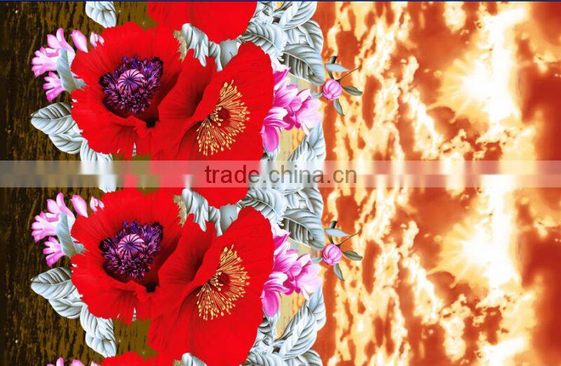 woven fabric polyester brushed fabric/ flower designs printing fabric/disperse printing fabric