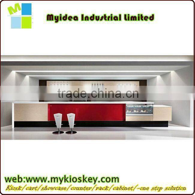 white glass modern reception counter led light bar counter