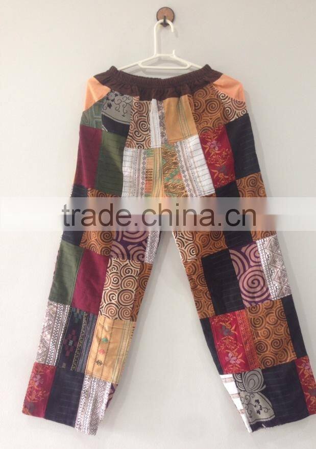 Handmade Patchwork pants 100% cotton from Dobbytex Thailand / Hippie Boho Harem pants
