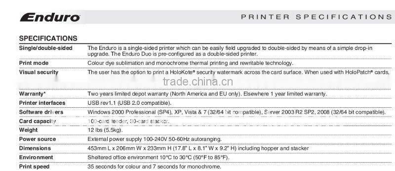 2015 High quality Magicard Enduro Dual-side Printer Machine