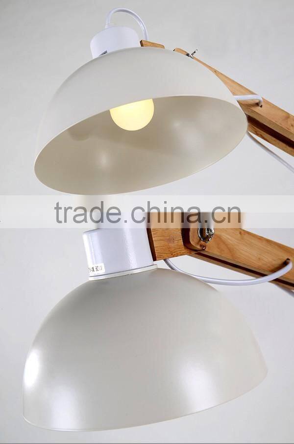 Wood and metal material floor lamp adjustable wooden floor lamp