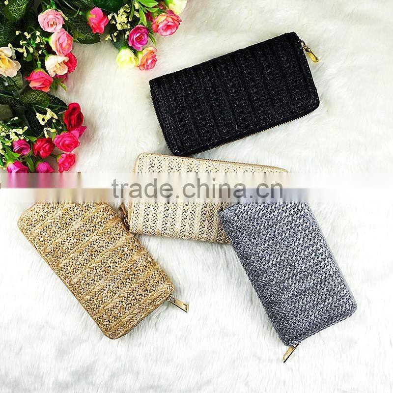 High Quality Long New Fashion Mix Colors Women PU Linen Cluth Wallet Famous Brand Designer Bag Purse Wallet