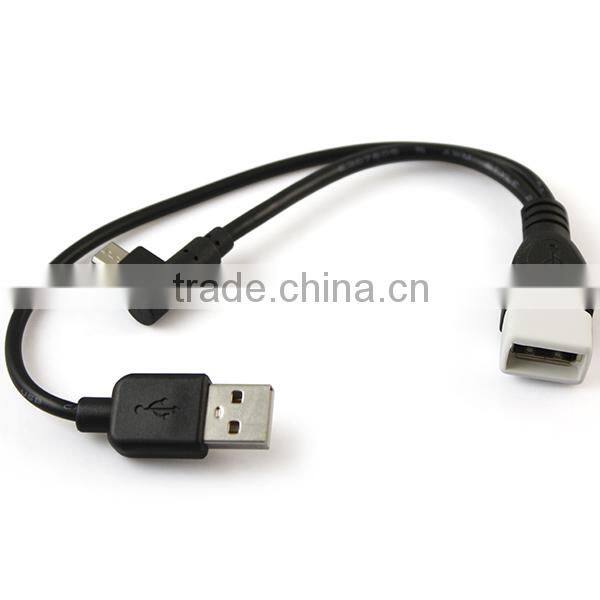 90-Degree micro usb male to female otg adapter