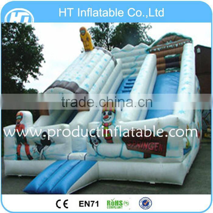 Snow Giant Inflatable Slide For Festival,White Promotional Inflatable Slide,Inflatable Bouncer slide