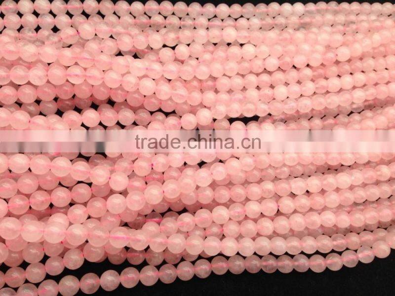 Wholesale 4-8mm Natural Pink Rose Quartz Round Beads For Jewelry